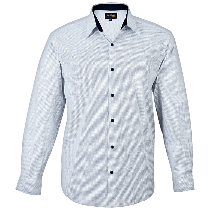 Richmond Lounge Shirt Long Sleeve Mens - White/Navy