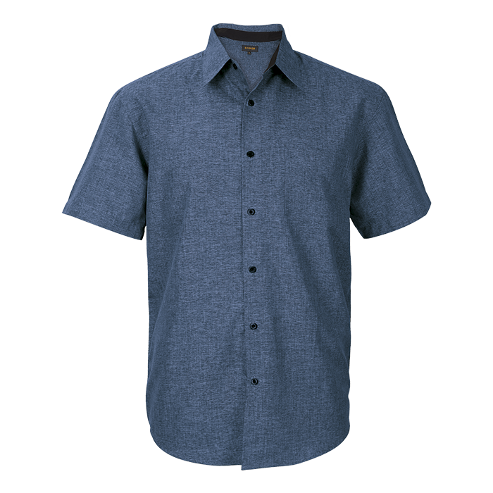 Berlin Lounge Shirt Short Sleeve Mens - Blue Melange/Black