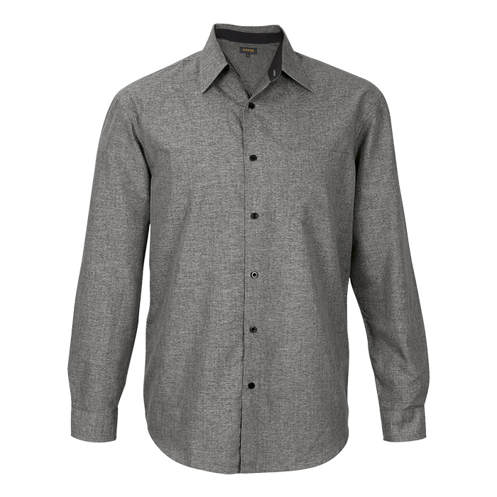 Berlin Lounge Shirt Long Sleeve Mens - Silver Melange/Black