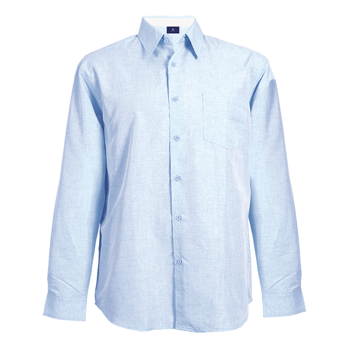 Berlin Lounge Shirt Long Sleeve Mens - Sky Melange/White
