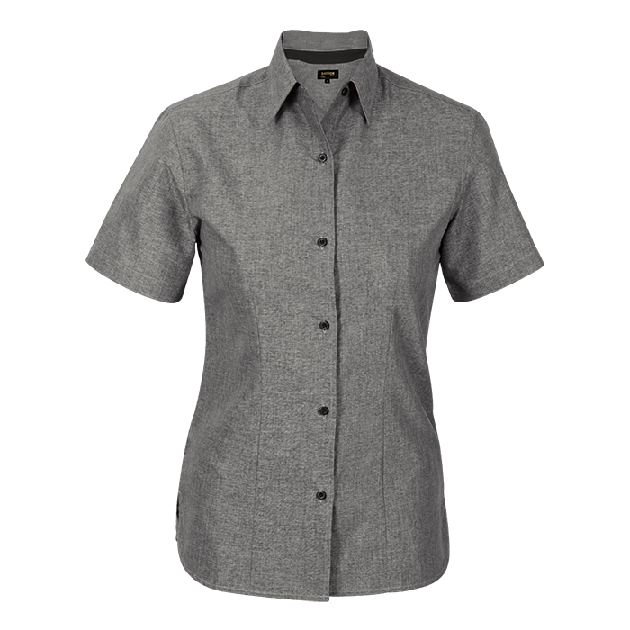 Berlin Blouse Short Sleeve Ladies - Silver Melange/Black