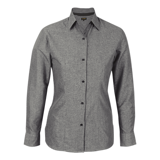 Berlin Blouse Long Sleeve Ladies - Silver Melange/Black