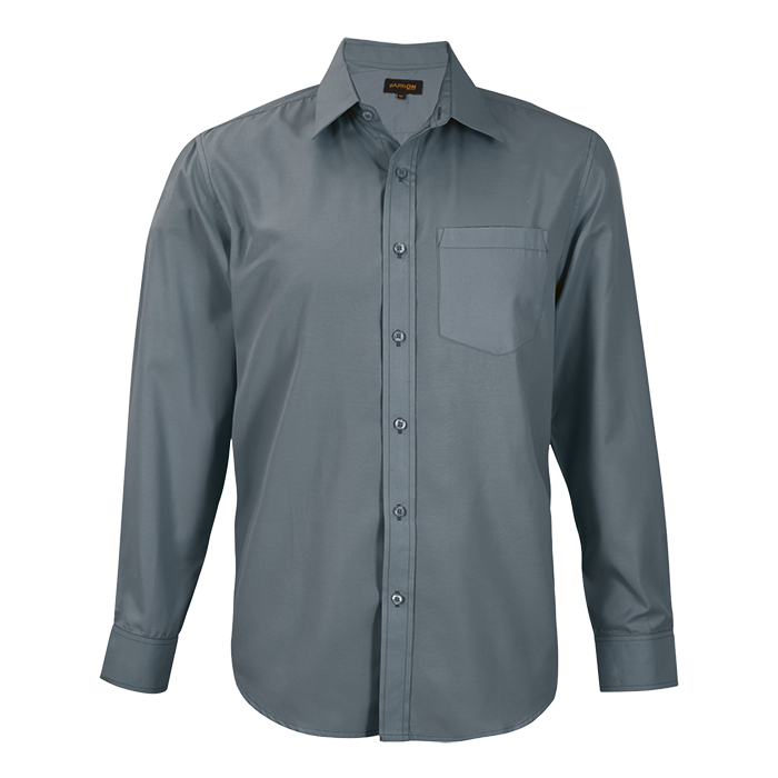 Easy Care Lounge Shirt Long Sleeve Mens - Grey