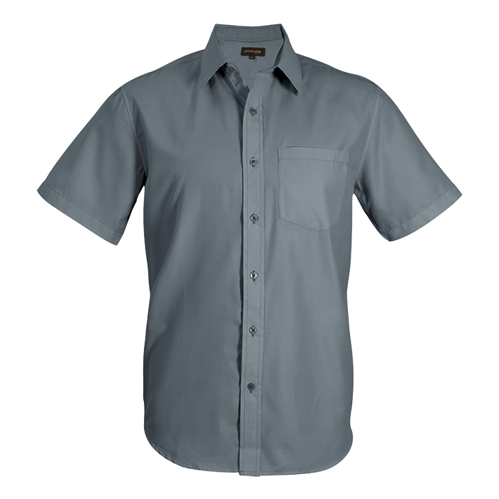 Easy Care Lounge Shirt Short Sleeve Mens - Grey