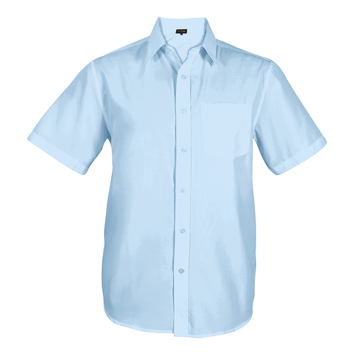 Easy Care Lounge Shirt Short Sleeve Mens - Sky