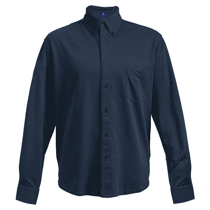 Knitted Pique Lounge Long Sleeve Mens - Navy