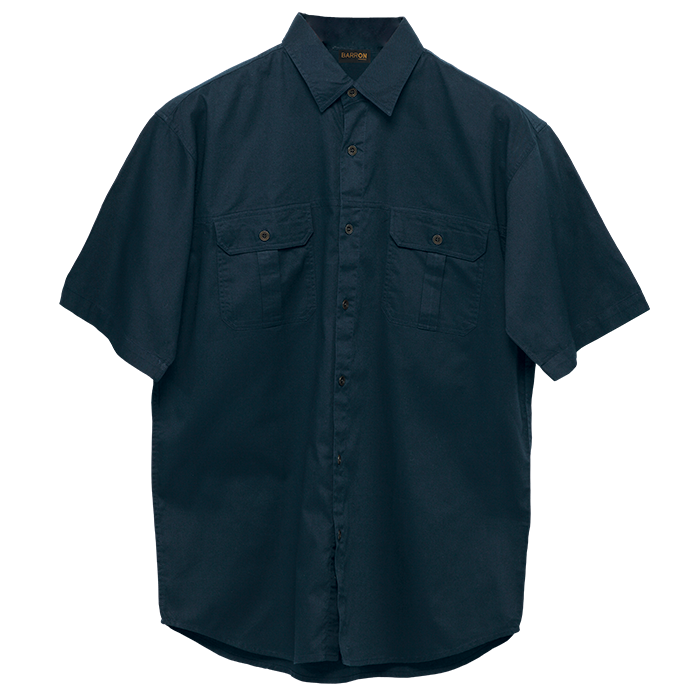 Plain Bush Shirt Mens - Navy