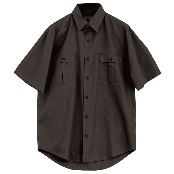 Plain Bush Shirt Mens - Safari