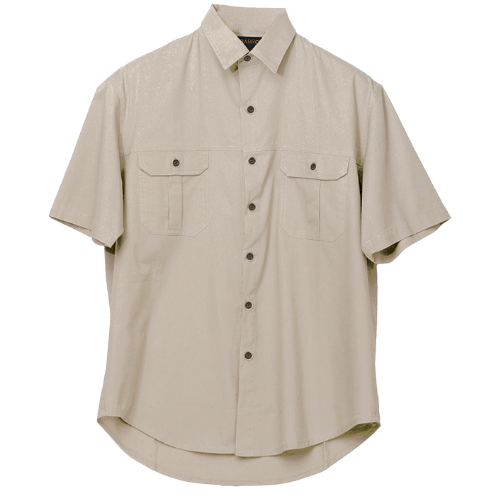 Plain Bush Shirt Mens - Stone