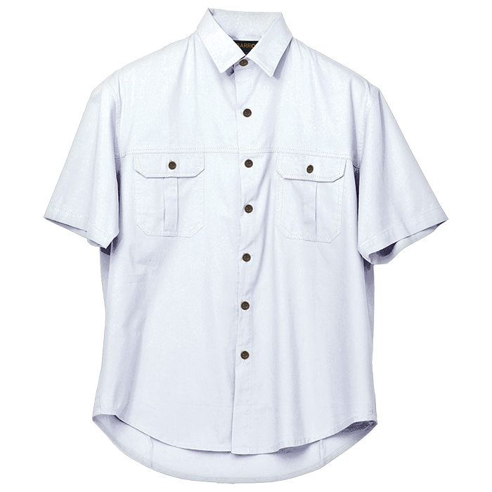 Plain Bush Shirt Mens - White