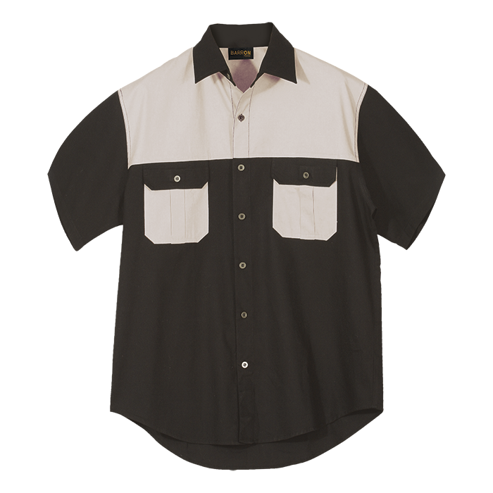 Two Tone Bush Shirt - Black/Stone