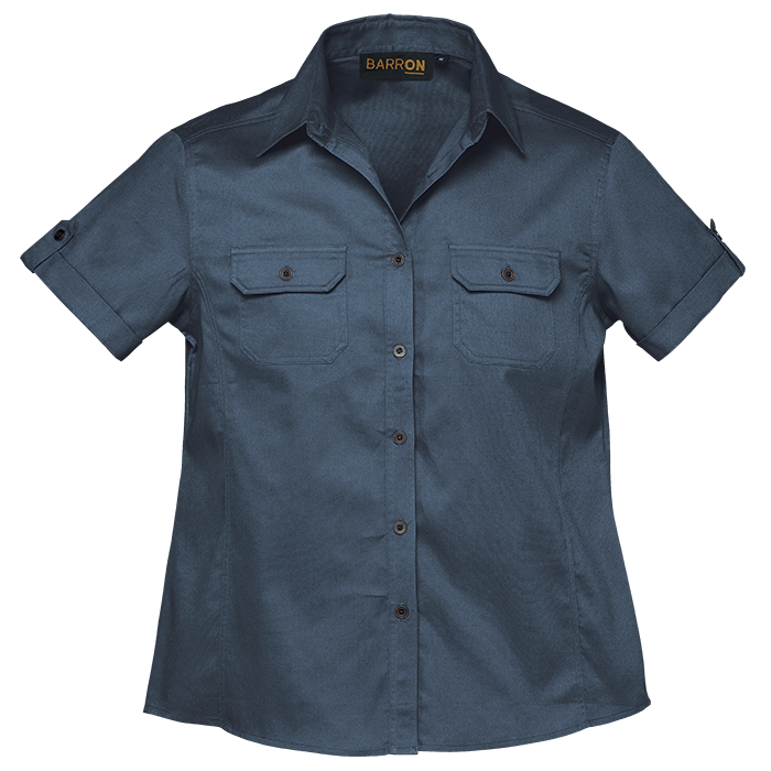 Plain Bush Shirt Ladies - Airforce Blue