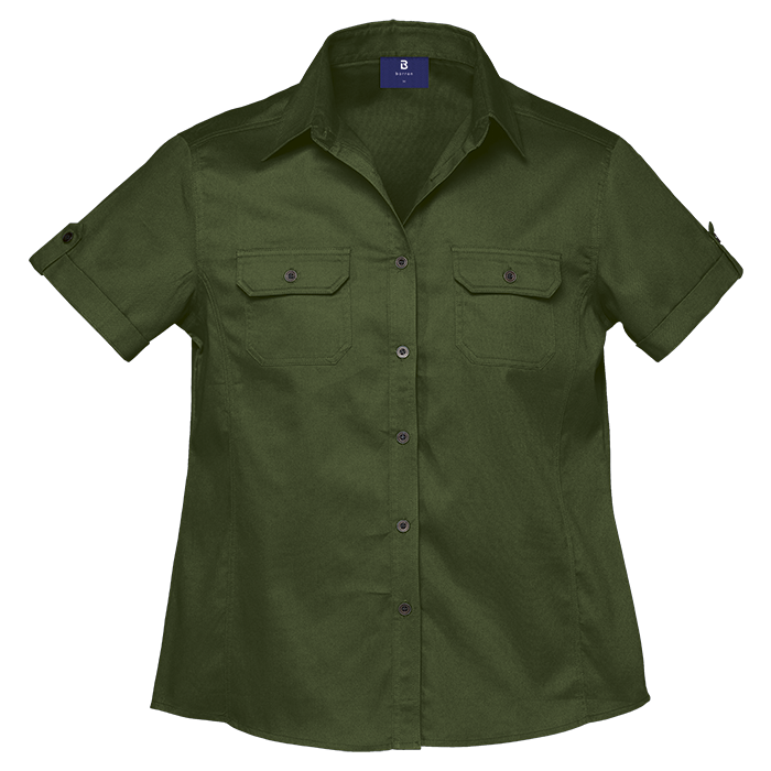 Plain Bush Shirt Ladies - Olive