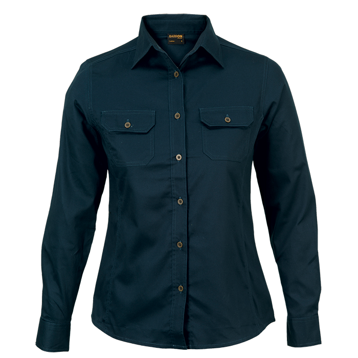 Bush Shirt Long Sleeve Ladies - Navy