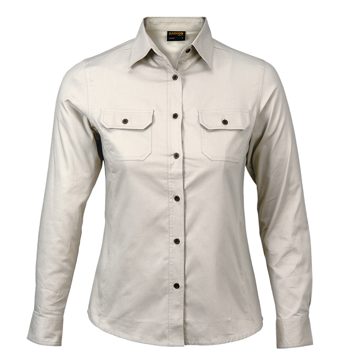 Bush Shirt Long Sleeve Ladies - Stone