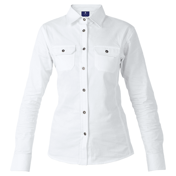 Bush Shirt Long Sleeve Ladies - White