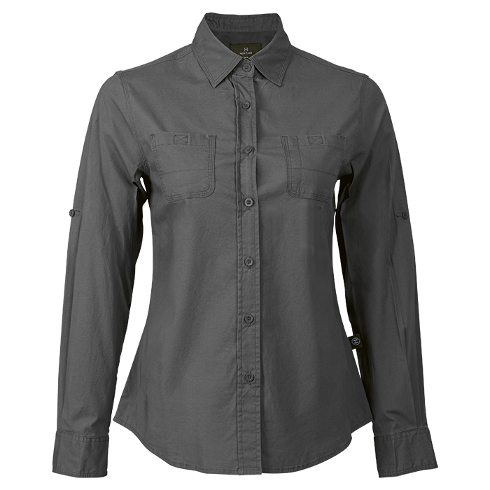 Heritage Stretch Long Sleeve Shirt Ladies - Charcoal