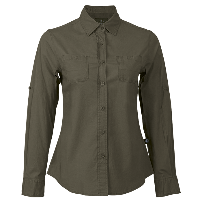 Heritage Stretch Long Sleeve Shirt Ladies - Fatigue
