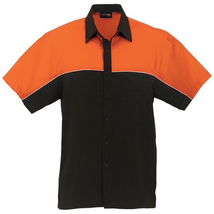 Racing Pit Shirt Mens - Orange/Black