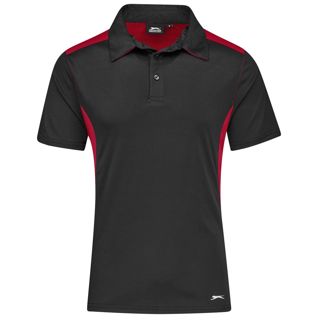 Mens Glendower Golf Shirt - BLACK RED