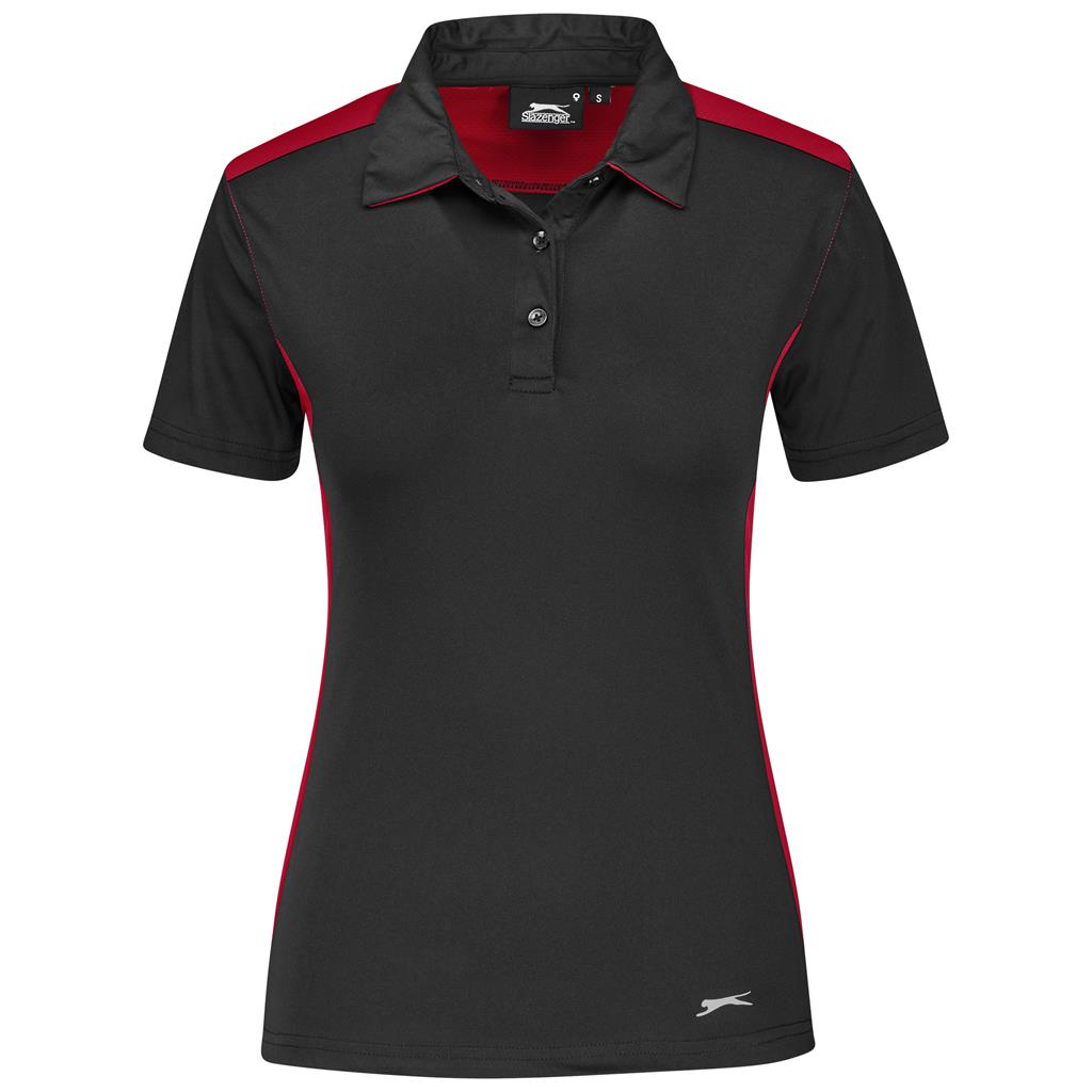 Ladies Glendower Golf Shirt - BLACK RED