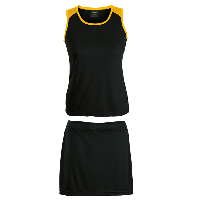BRT Econo Single Set Top & Skirt - Black/Gold