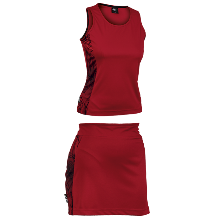 BRT Triflex Single Set Top and Skirt - Red/Black