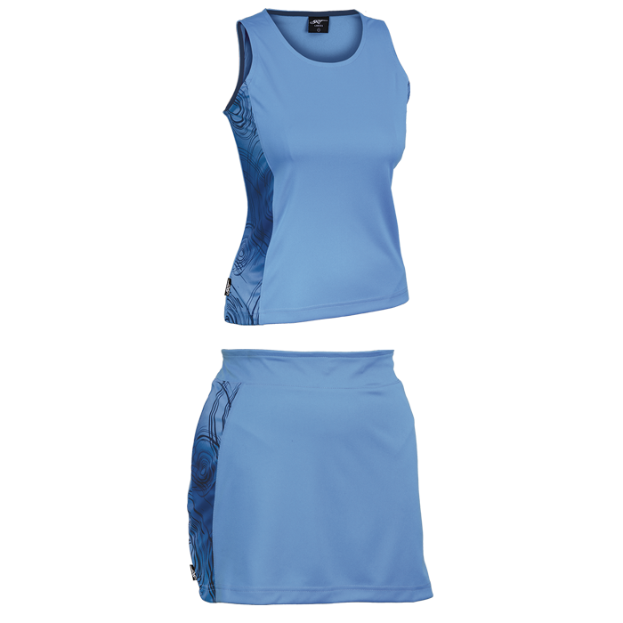 BRT Triflex Single Set Top and Skirt - Sky/Navy