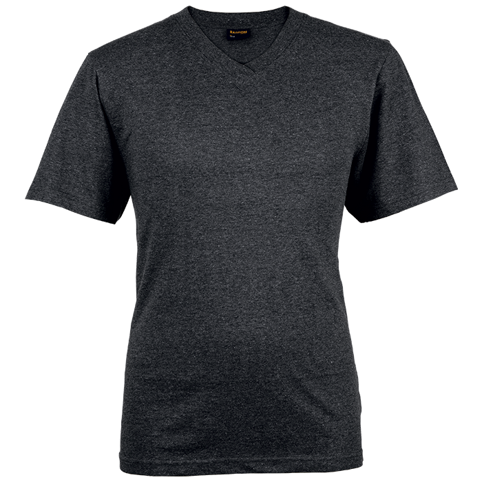 180g Barron V-Neck T-Shirt - Charcoal Heather