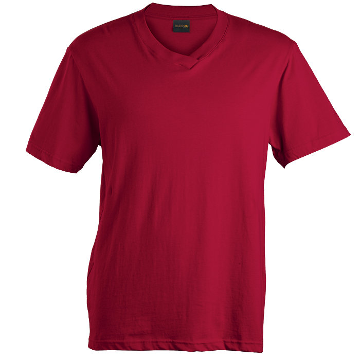 180g Barron V-Neck T-Shirt - Red