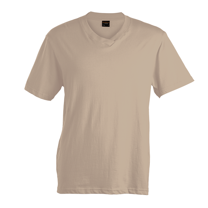 180g Barron V-Neck T-Shirt - Stone