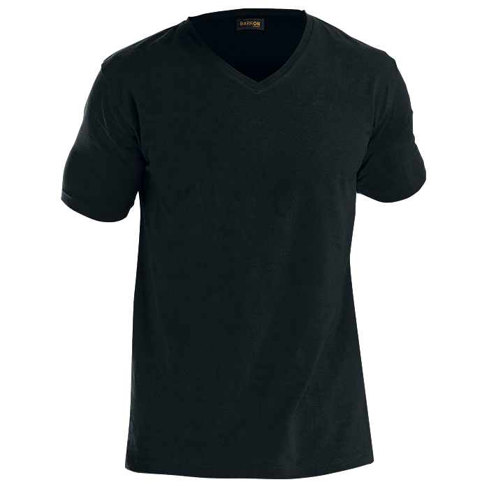 170g Slim Fit V-Neck T-Shirt Mens - Black