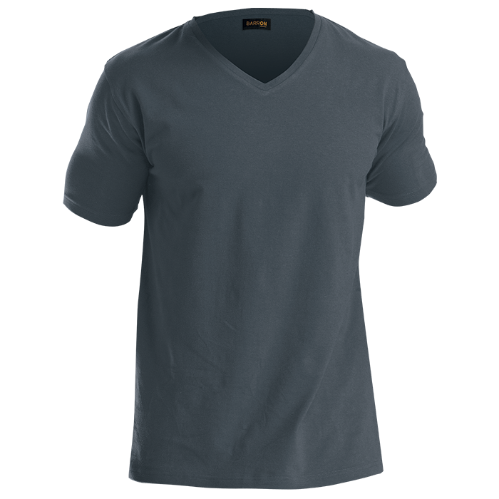 170g Slim Fit V-Neck T-Shirt Mens - Light Grey