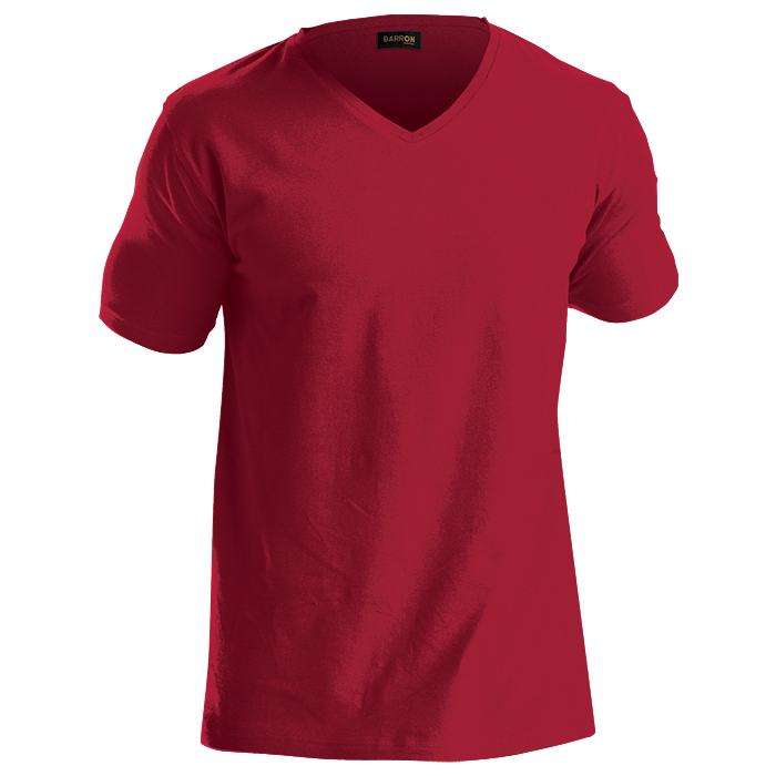 170g Slim Fit V-Neck T-Shirt Mens - Red