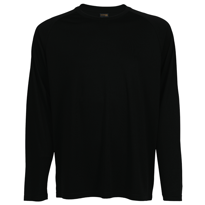 135g Long Sleeve Polyester T-Shirt - Black