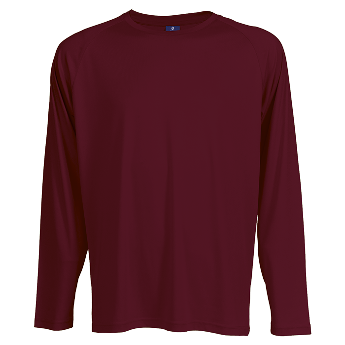 135g Long Sleeve Polyester T-Shirt - Maroon