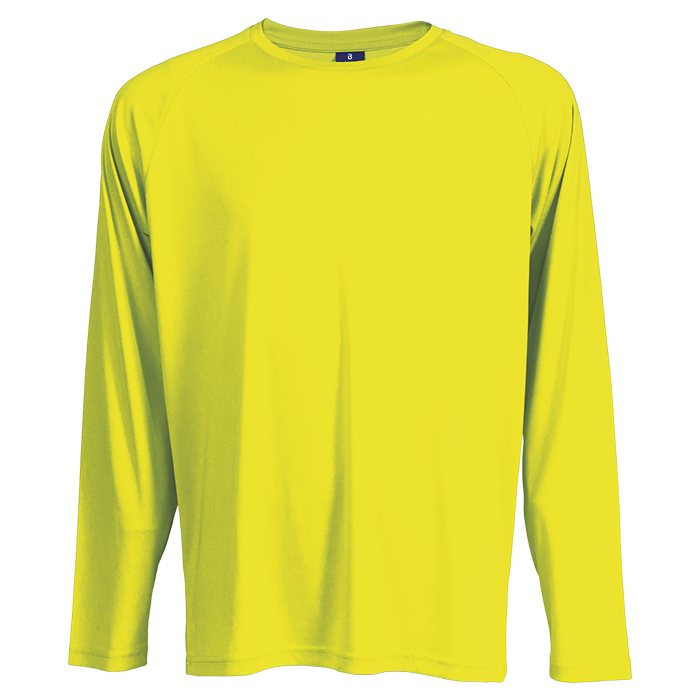 135g Long Sleeve Polyester T-Shirt - Safety Yellow