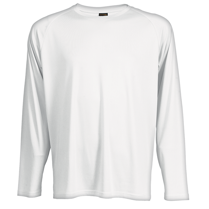135g Long Sleeve Polyester T-Shirt - White