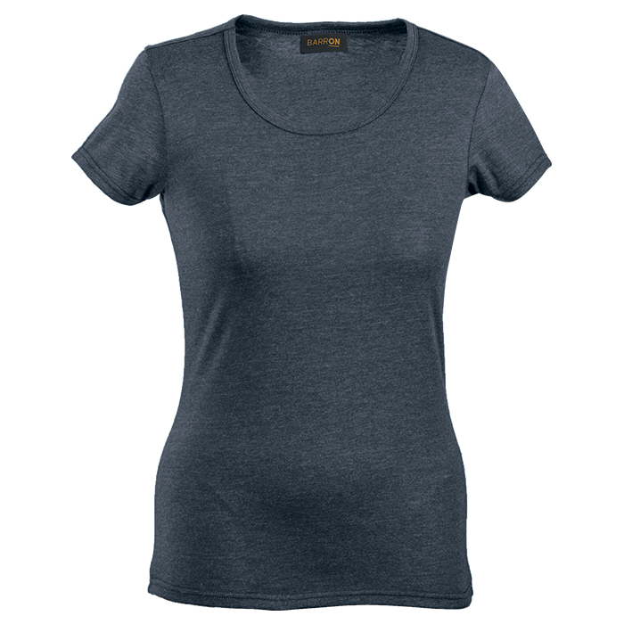 Melange Crew Neck T-Shirt Ladies - Charcoal Melange