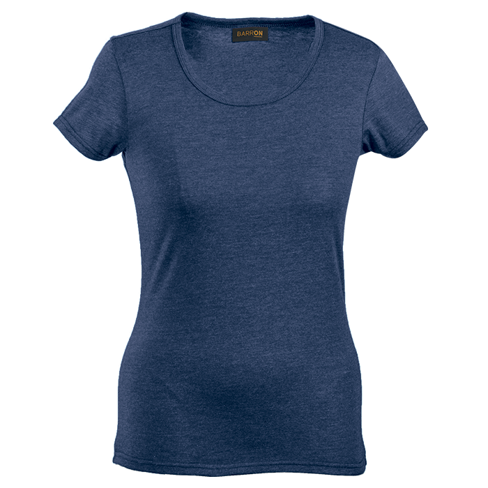 Melange Crew Neck T-Shirt Ladies - Navy Melange