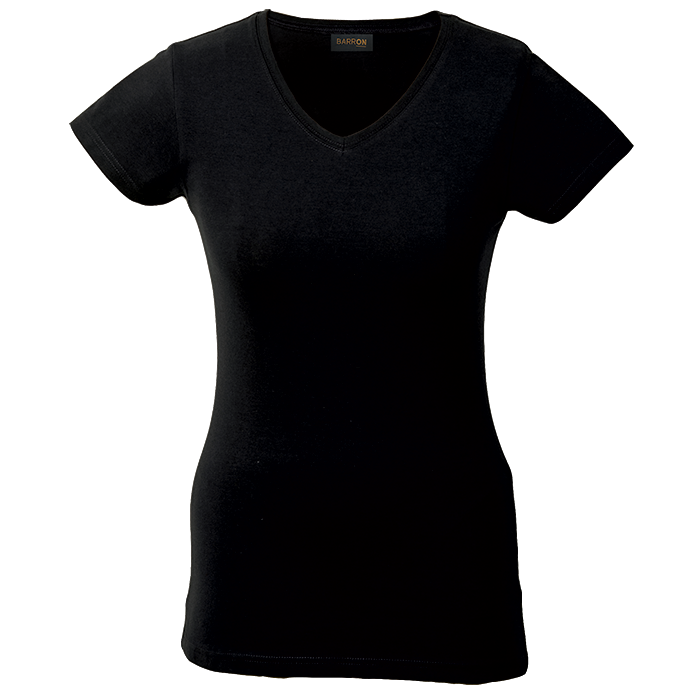 170g Slim Fit V-Neck T-Shirt Ladies - Black