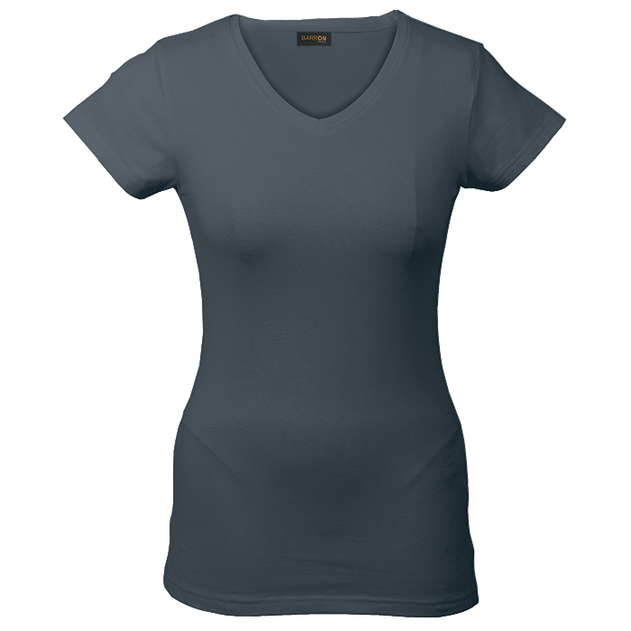 170g Slim Fit V-Neck T-Shirt Ladies - Grey