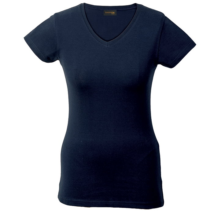 170g Slim Fit V-Neck T-Shirt Ladies - Navy