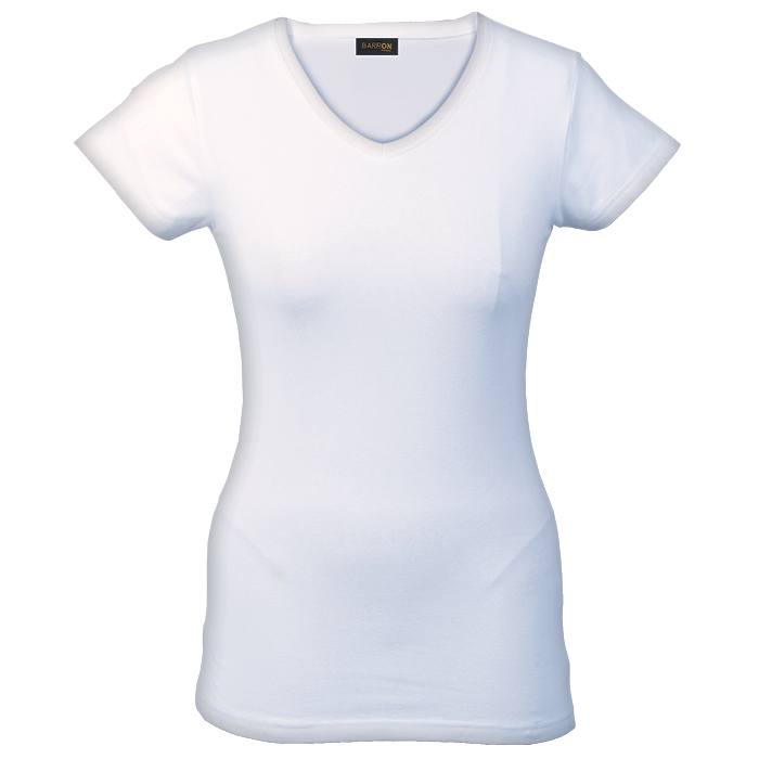 170g Slim Fit V-Neck T-Shirt Ladies - White
