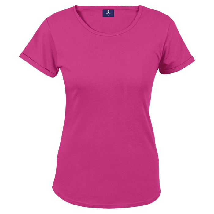 145g Barron Crew Neck T-Shirt Ladies - Bright Pink