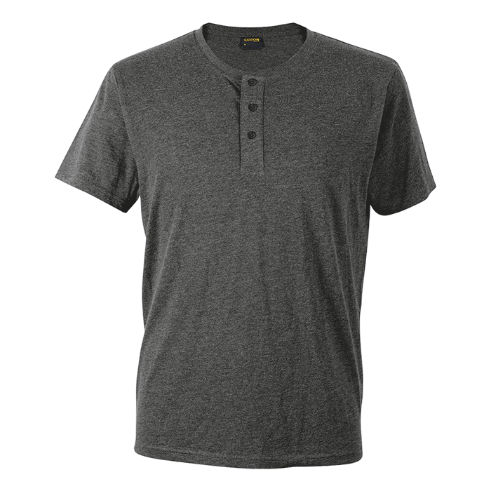 Henley Short Sleeve T-Shirt Mens - Charcoal