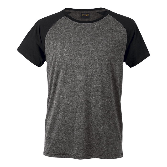 Raglan Baseball T-Shirt Mens - Black/Charcoal