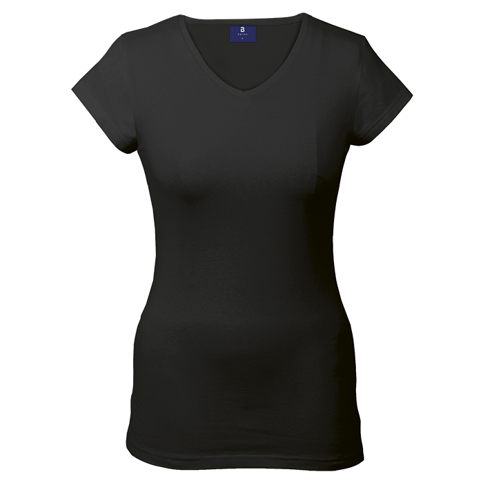 170g Essential V-Neck Slim Fit Ladies - Black