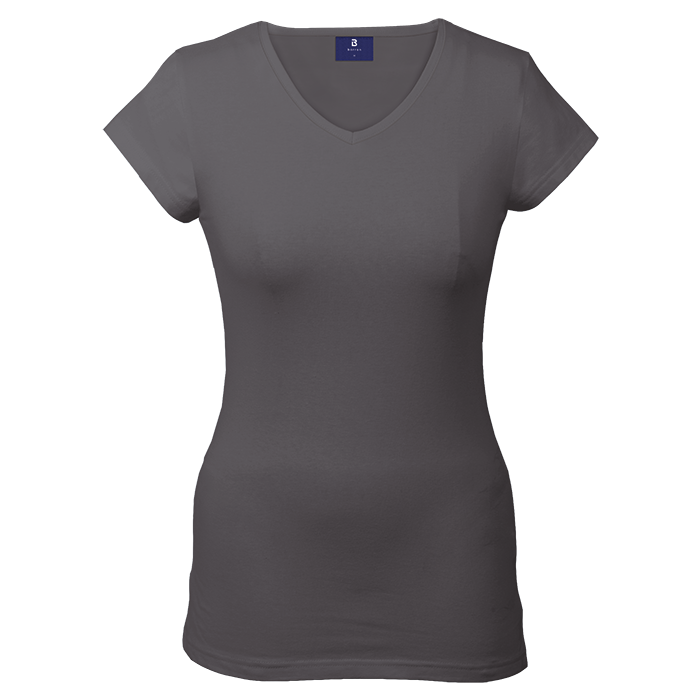 170g Essential V-Neck Slim Fit Ladies - Grey