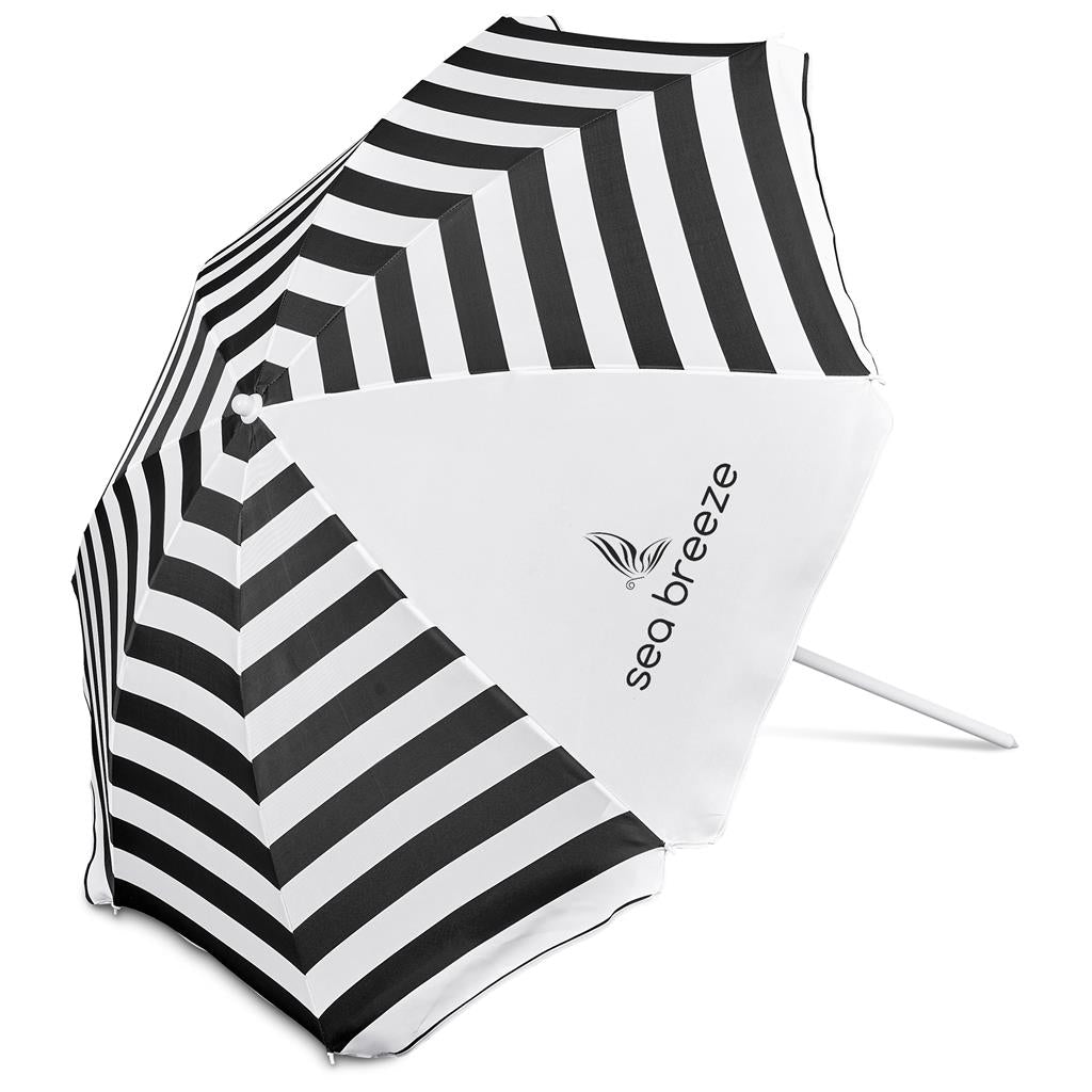 Serendipio Tanereef Stripe Beach Umbrella - BLACK
